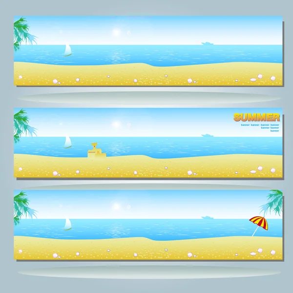 Letní banner s beach — Stockový vektor