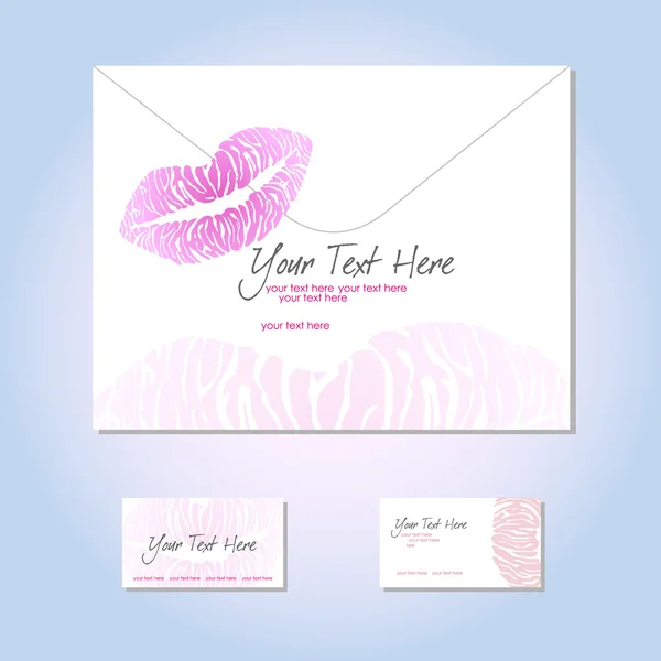 Cartão convite abstrato com beijo —  Vetores de Stock