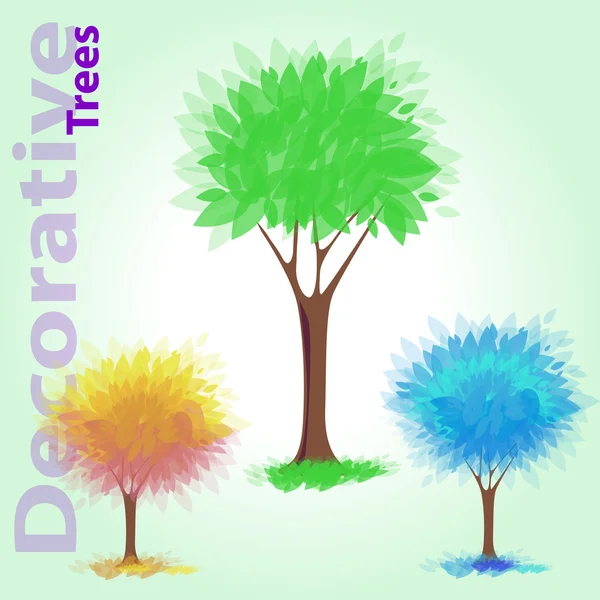 Decorative trees — Stock Vector