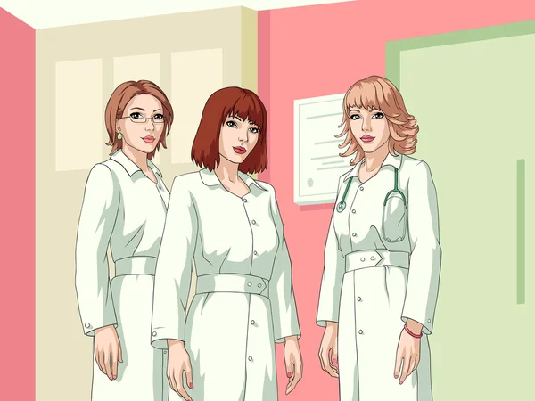 Zdravotní sestry — Stockový vektor
