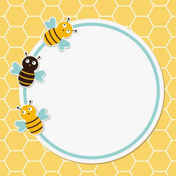 Quadro de abelhas — Vetor de Stock