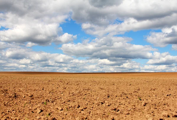 Empty land under cloudy sky — Stock Photo, Image