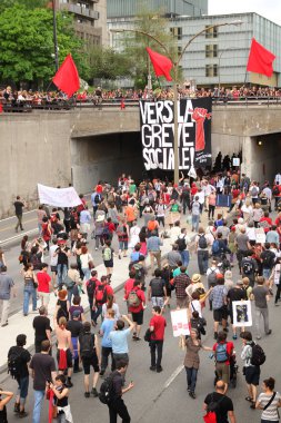 Demonstration in Montreal clipart