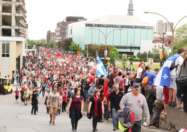 Demonstration at Montreal, Quebec clipart