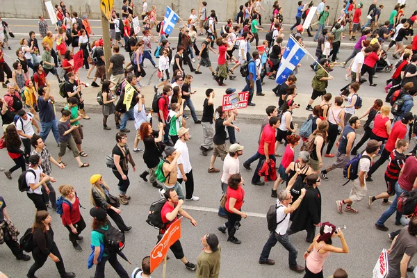 Demonstrace v Montrealu ulici — Stock fotografie