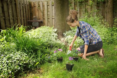 Teenager gardening clipart