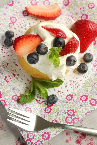 Kuchen und Früchte — Stockfoto