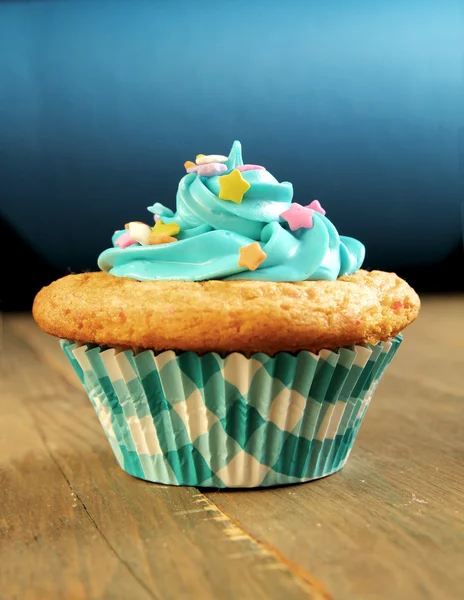 Blå cupcake — Stockfoto