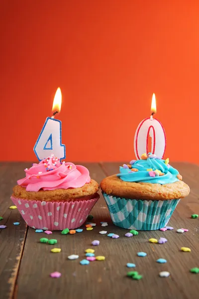 40 cupcakes γενεθλίων — Φωτογραφία Αρχείου