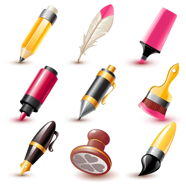 Ícones de caneta —  Vetores de Stock