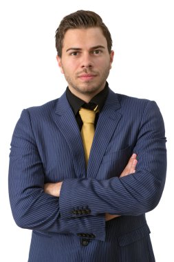 A young strict businessman clipart