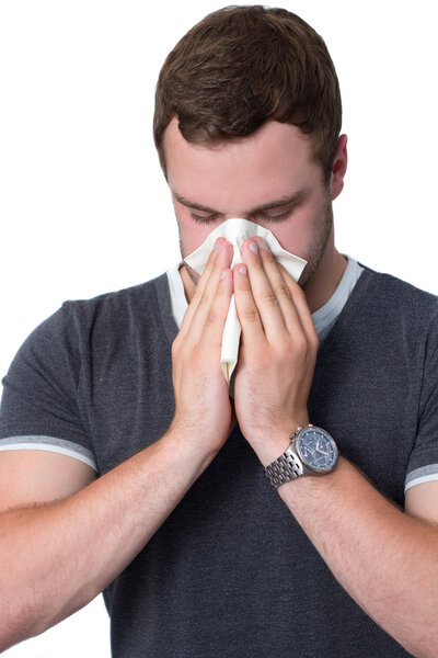 Молодой человек, сморкающийся
