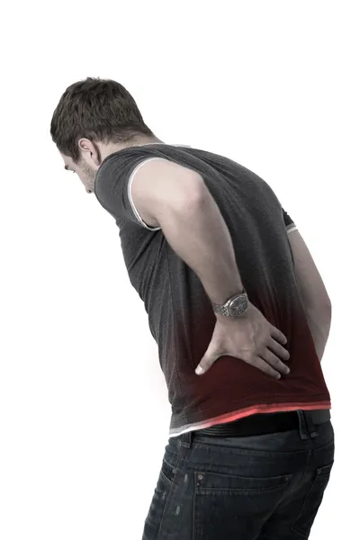 Young Man with back pain — Stock Photo, Image