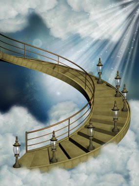 Stairway in the sky clipart