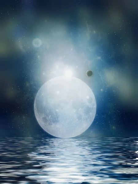 Månens reflektion — Stockfoto