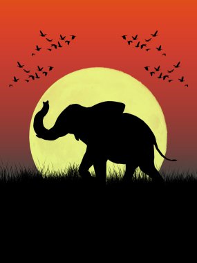 Elephant silhouette clipart