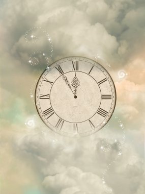 Old sepia clock clipart