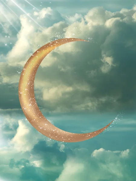 Золотая луна — стоковое фото