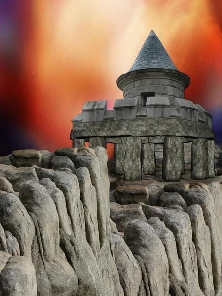 Замок в скалах — стоковое фото