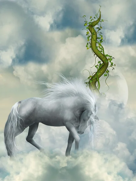 Fantasie wit paard — Stockfoto