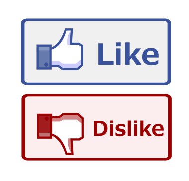 Like and dislike button clipart