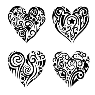 Tribel hearts clipart