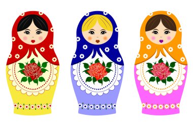 Traditional russian matryoshka clipart