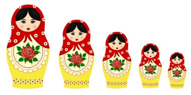 Traditional matryoschka dolls clipart