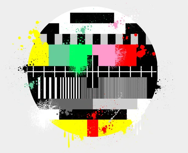 Tes warna untuk tv; gaya grunge - Stok Vektor