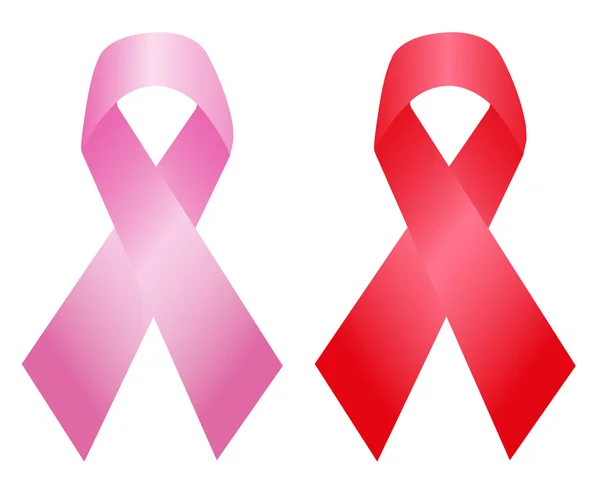 Kanker en aids bewustzijn lint — Stockvector