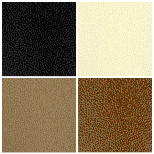 Set of leather textures — Stock Vector