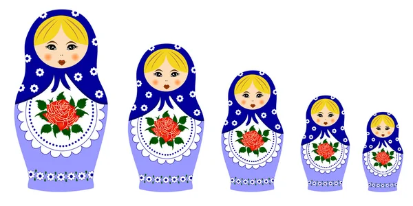 Poupées traditionnelles matryoschka — Image vectorielle