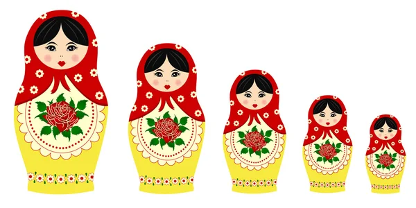 Poupées traditionnelles matryoschka — Image vectorielle