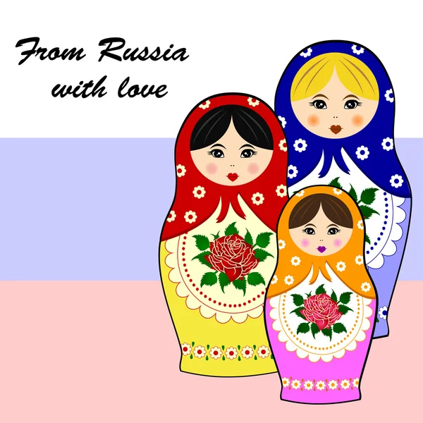 Tradycyjny rosyjski matryoschka lalek — Wektor stockowy