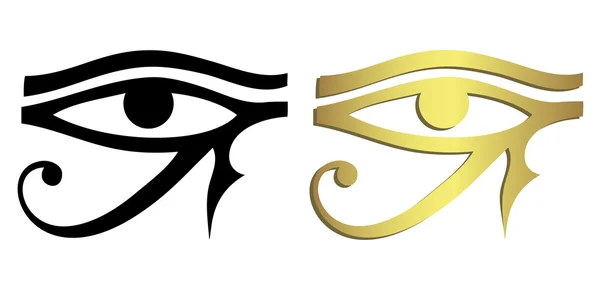 Ojo de Horus en negro y oro — Vector de stock