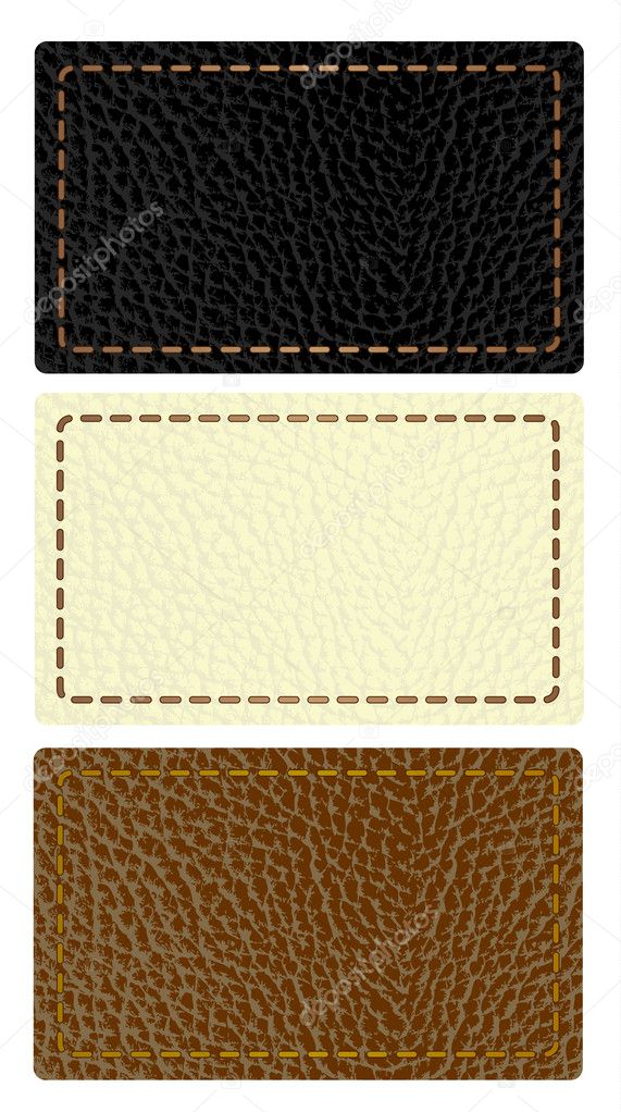 Set of leather labels