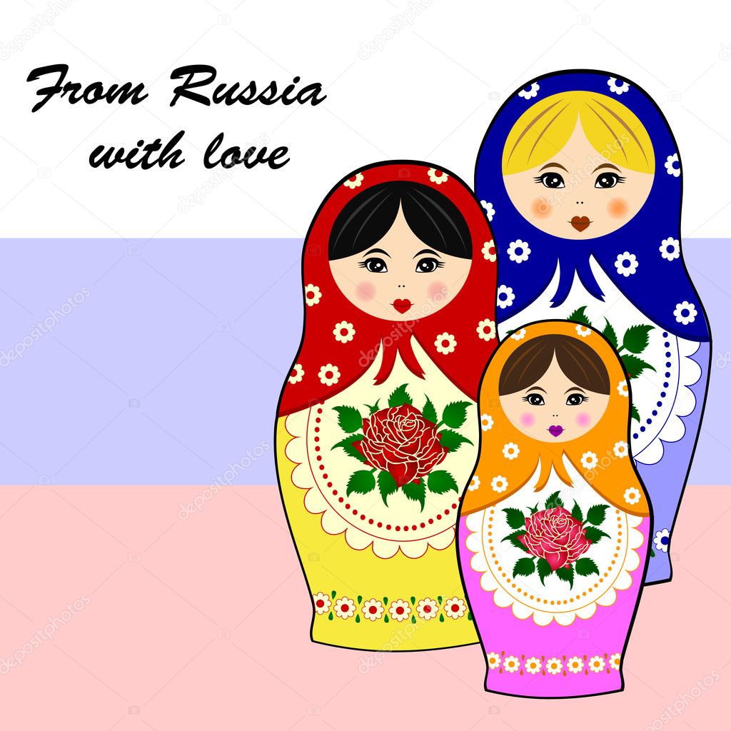 Traditional russian matryoschka dolls