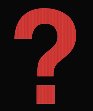 Question mark red on black clipart