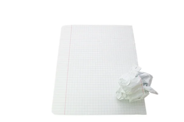 A sheet of paper and crumpled leaf — Stock Photo, Image