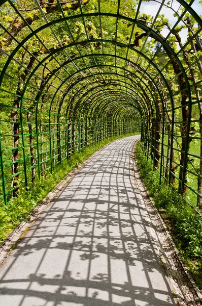 stock image Covered path at Linderhof Castle, South bavaria, Germany