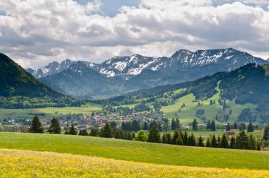 A view to Buching village in Bavarian Alps clipart