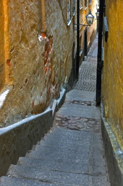 Narrow alley in Stockholm clipart