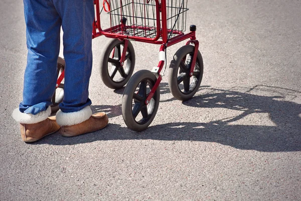 stock image Woman with walking frame