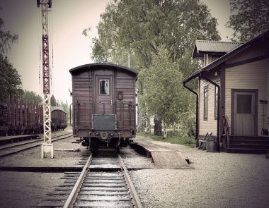 Vintage railway station clipart