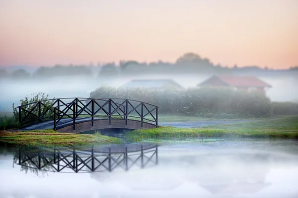 Γέφυρα στην ομίχλη — Φωτογραφία Αρχείου