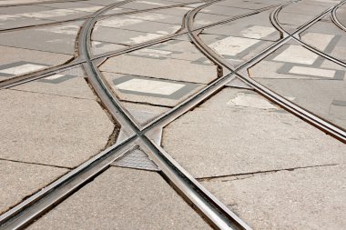 Tram tracks clipart