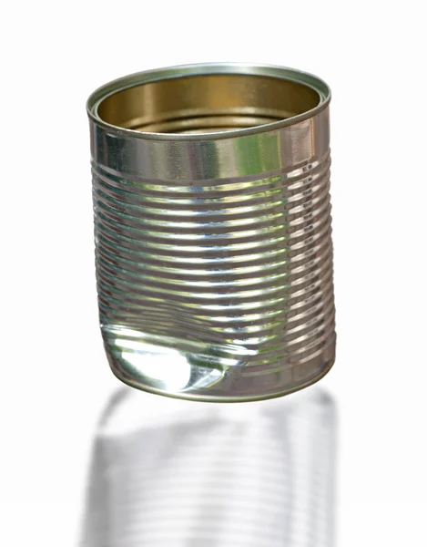 Dented tin can — Stock Photo, Image