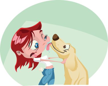 Walking the dog clipart