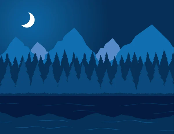 Lac la nuit — Image vectorielle