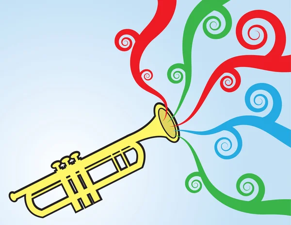 Труба играет в цвета — стоковый вектор